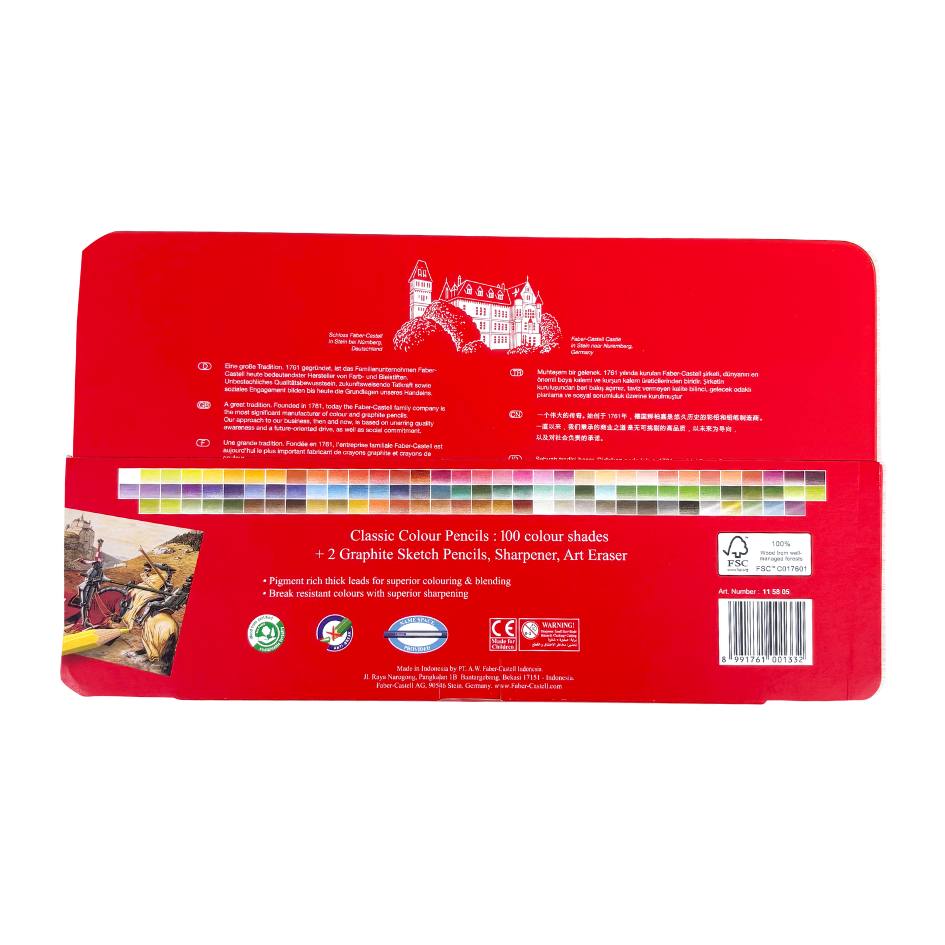 100 Classic Colour Pencil Sketch Set